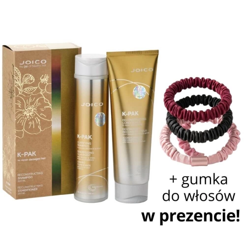 Joico k-pak reconstructing Zestaw regenerujący Szampon 300ml odżywka 250ml + scrunchie