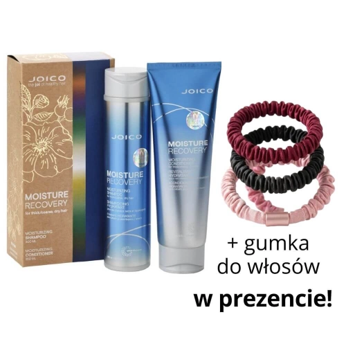 Joico Moisture Recovery Zestaw nawilżający Szampon 300ml + Odżywka 250ml + scrunchie