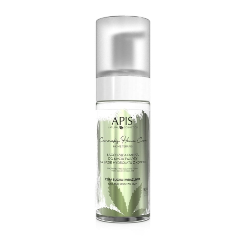 APIS Cannabis Home Care Łagodząca pianka do mycia twarzy na bazie hydrolatu z konopi 150ml