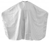 Fox  Barber Expert 2 Biała w czarne grube pasy Peleryna fryzjerska
